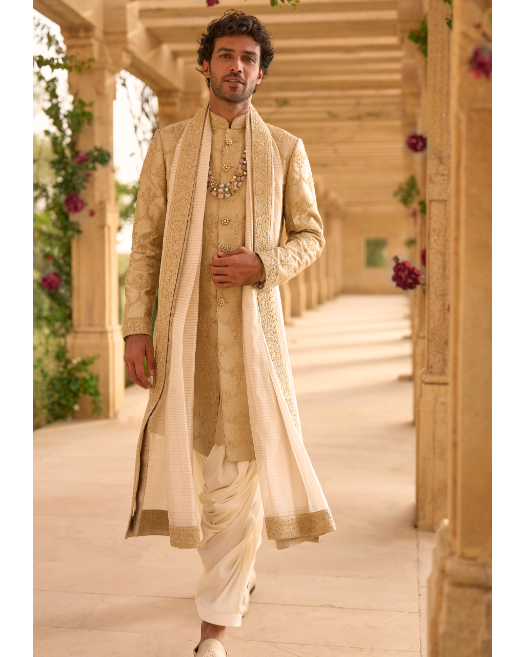 Champagne Sherwani Set