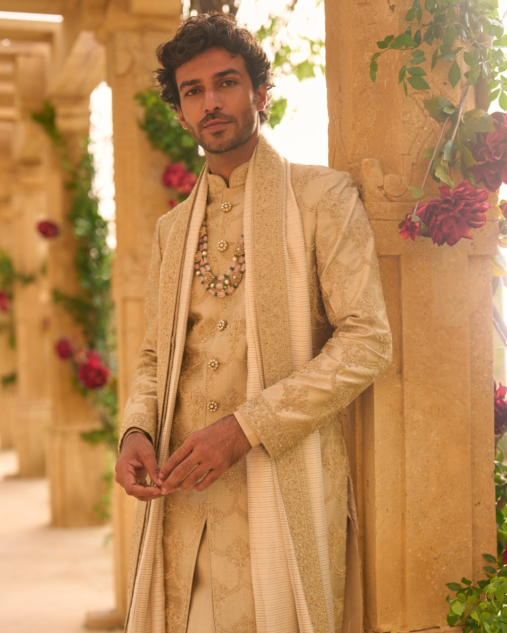 Champagne Sherwani Set