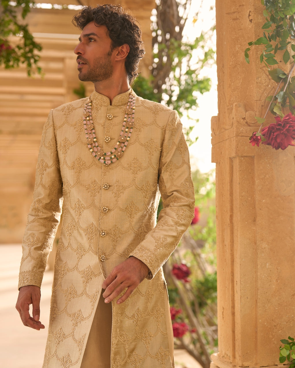 Champagne Sherwani Set