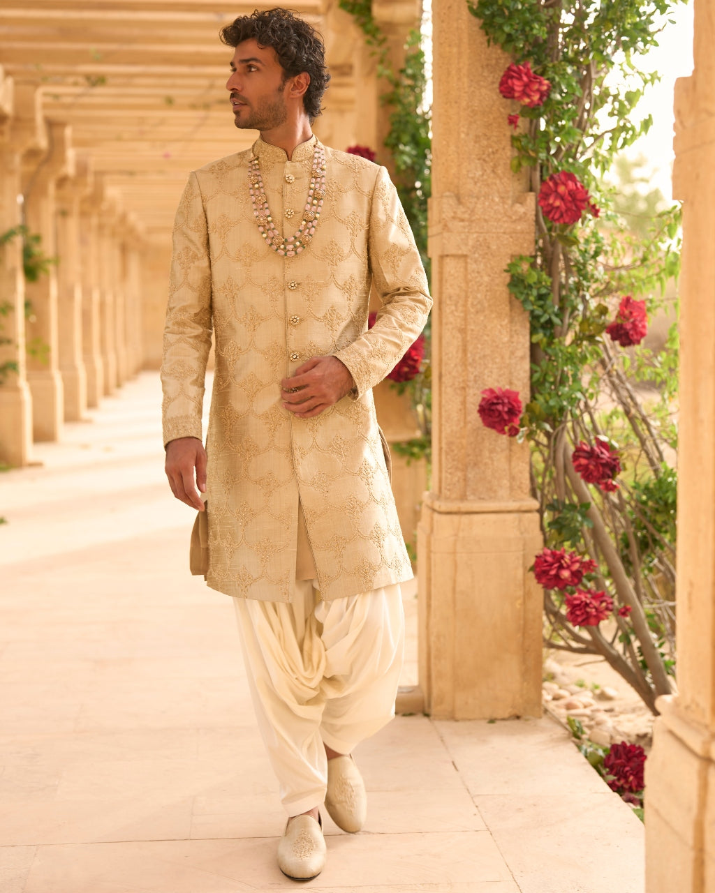 Champagne Sherwani Set