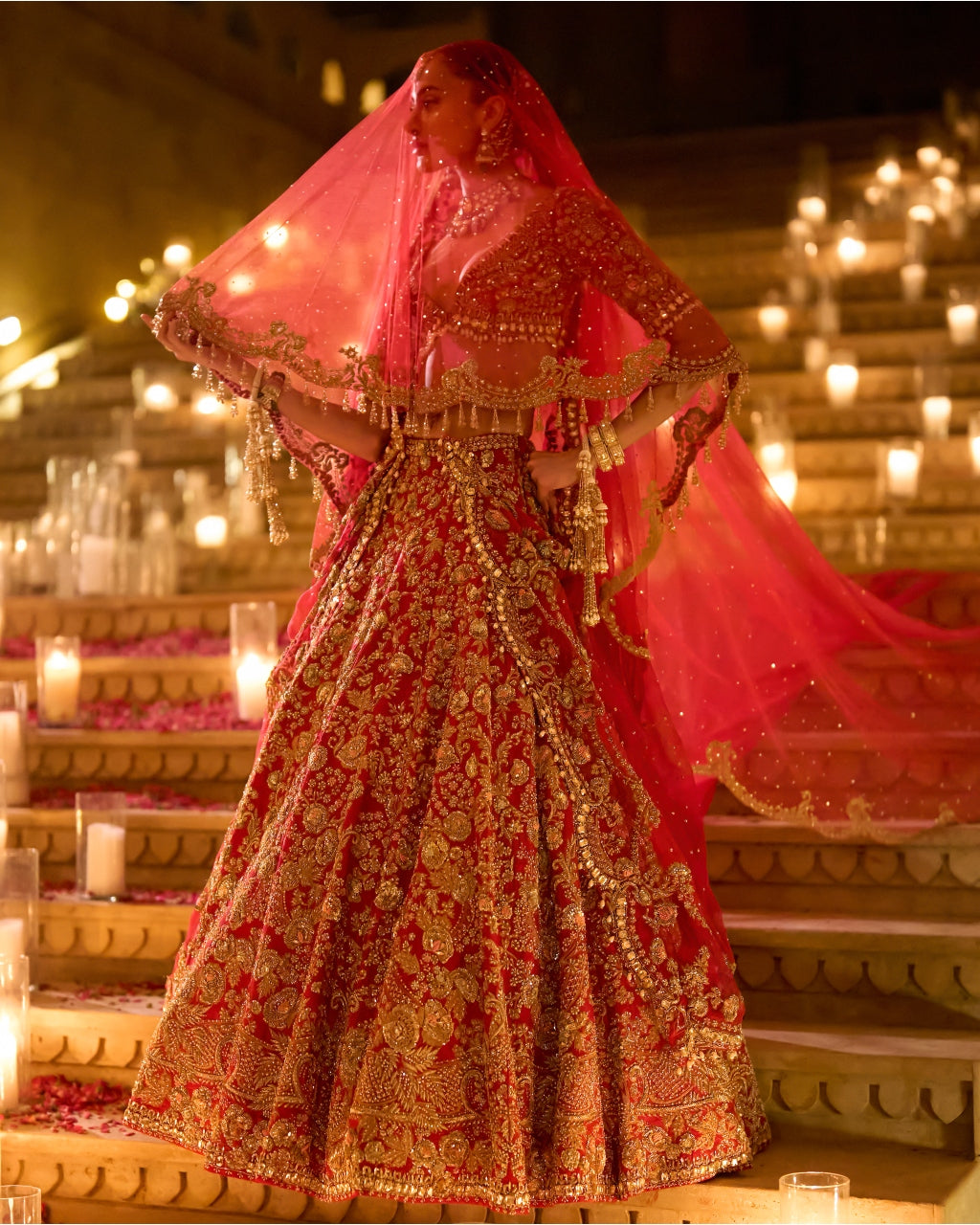Red Zardosi Lehenga Set