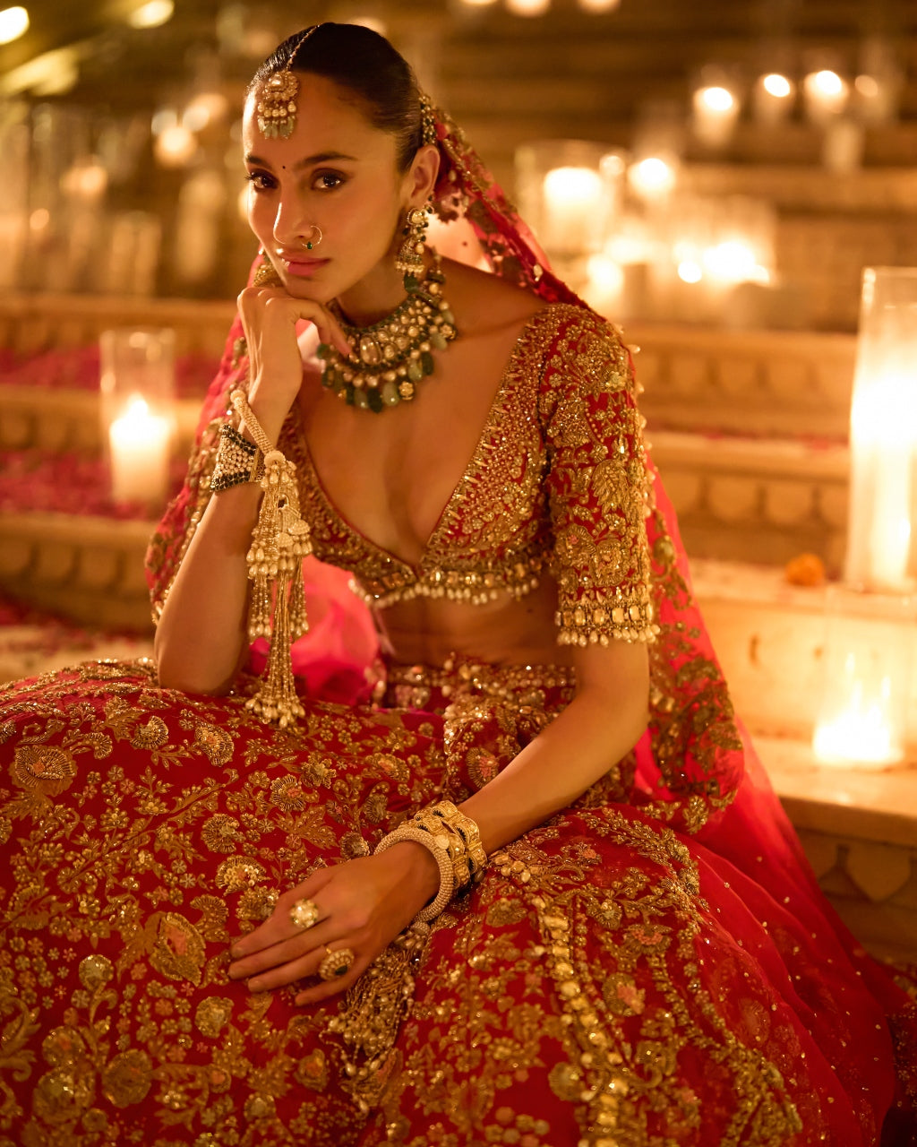 Red Zardosi Lehenga Set