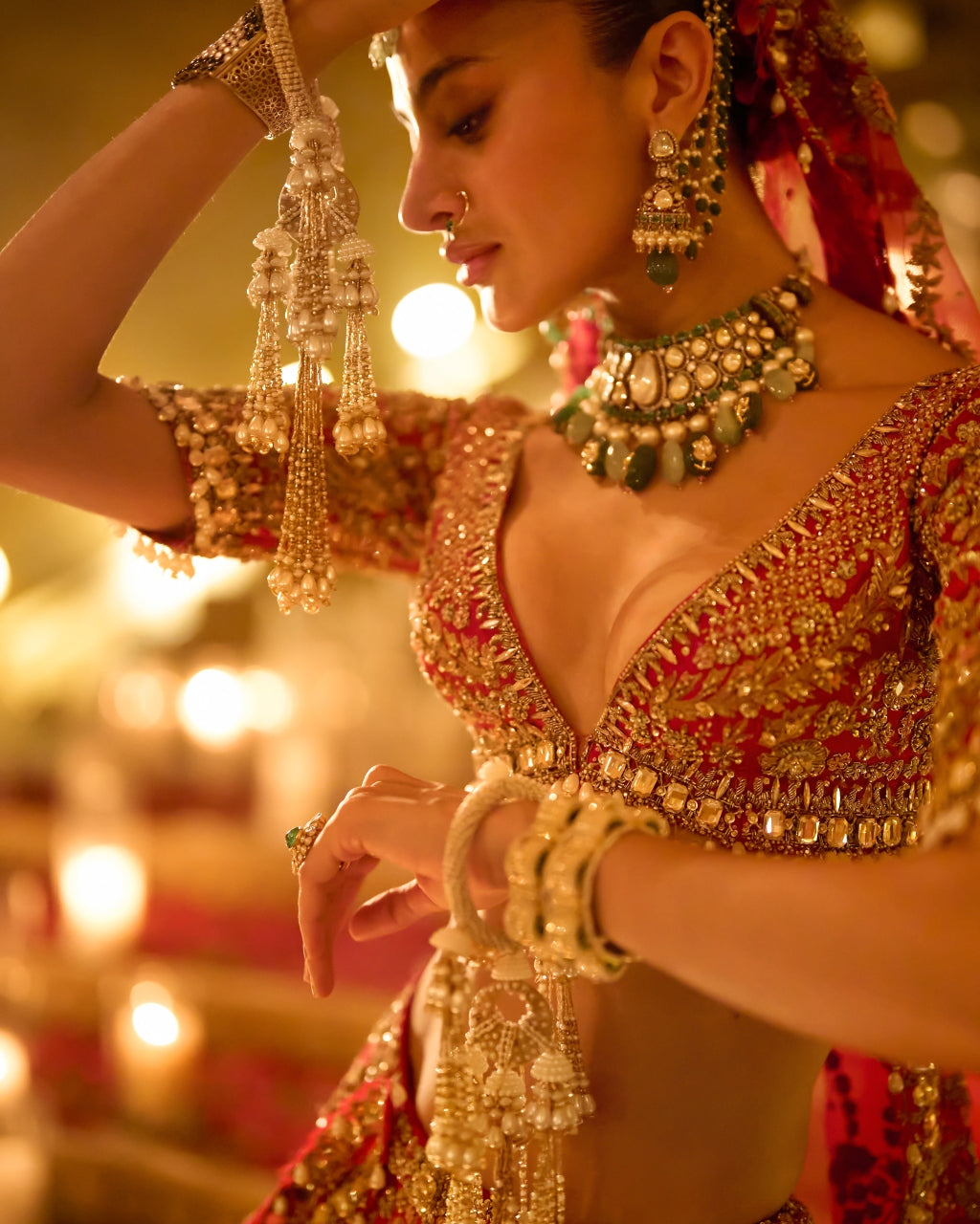Red Zardosi Lehenga Set