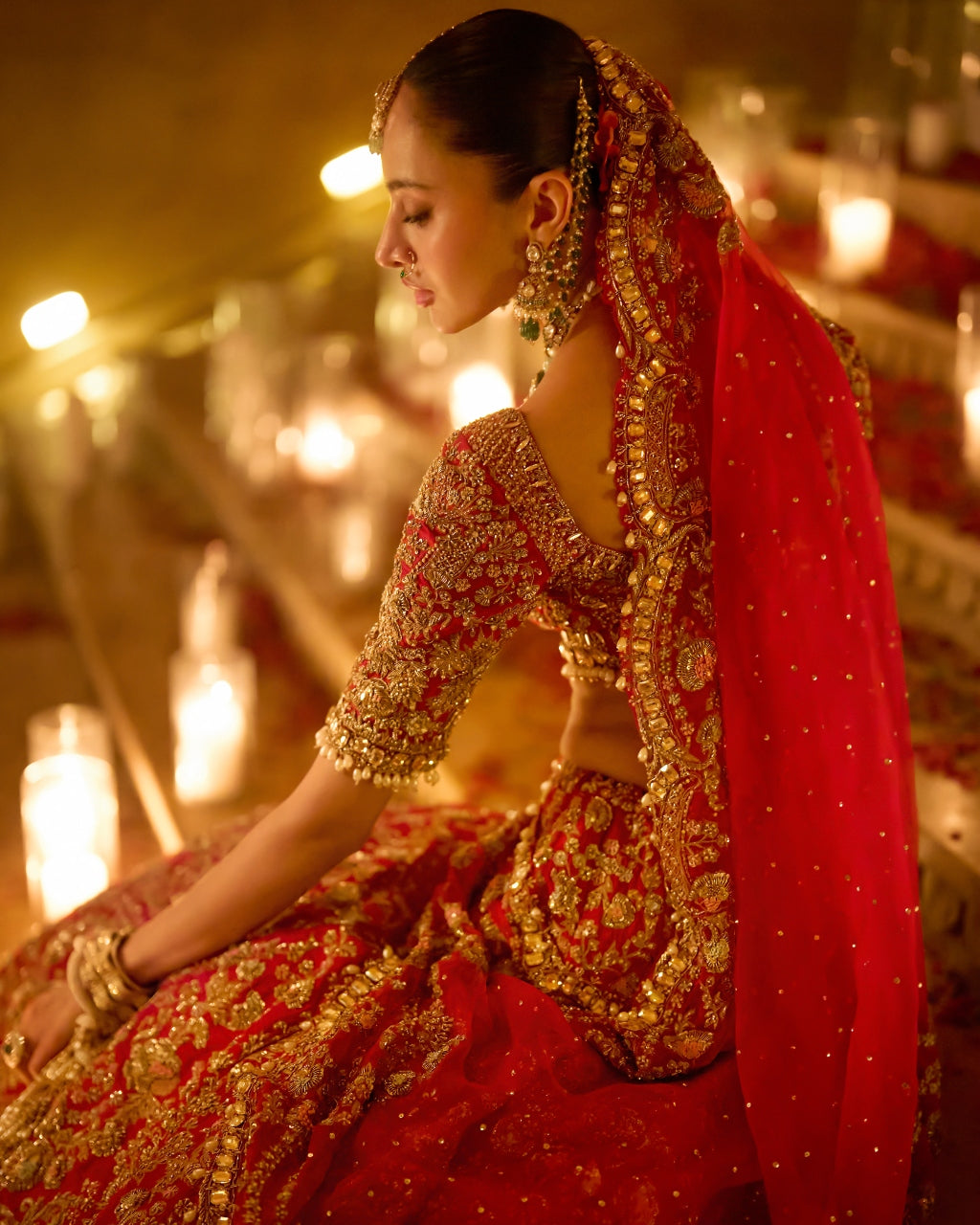 Red Zardosi Lehenga Set