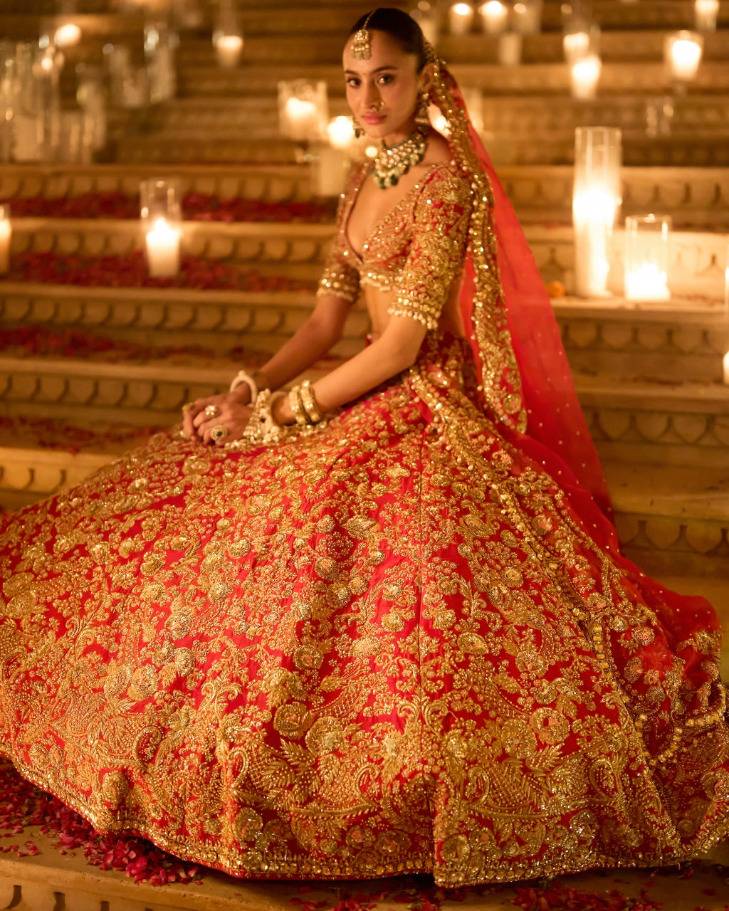 Red Zardosi Lehenga Set