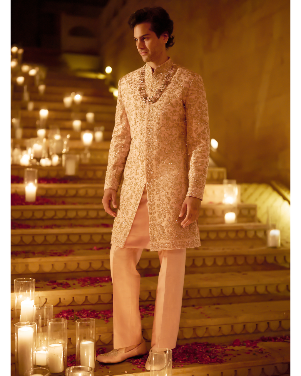 Pink Zardosi Sherwani Set