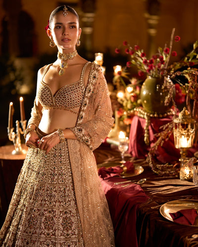 Ruby & Emerald Pearl Lehenga Set