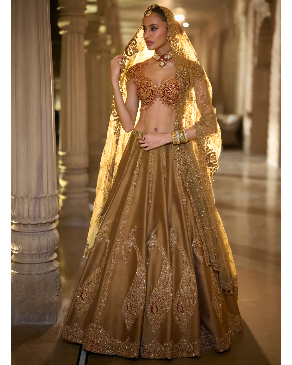 Gold Paisely Lehenga Set