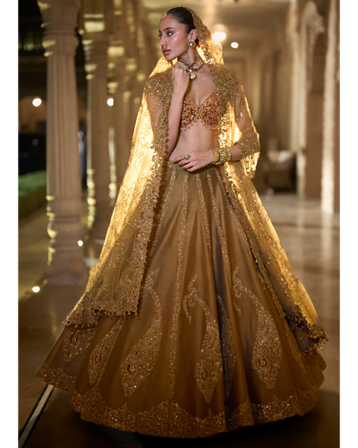 Gold Paisely Lehenga Set