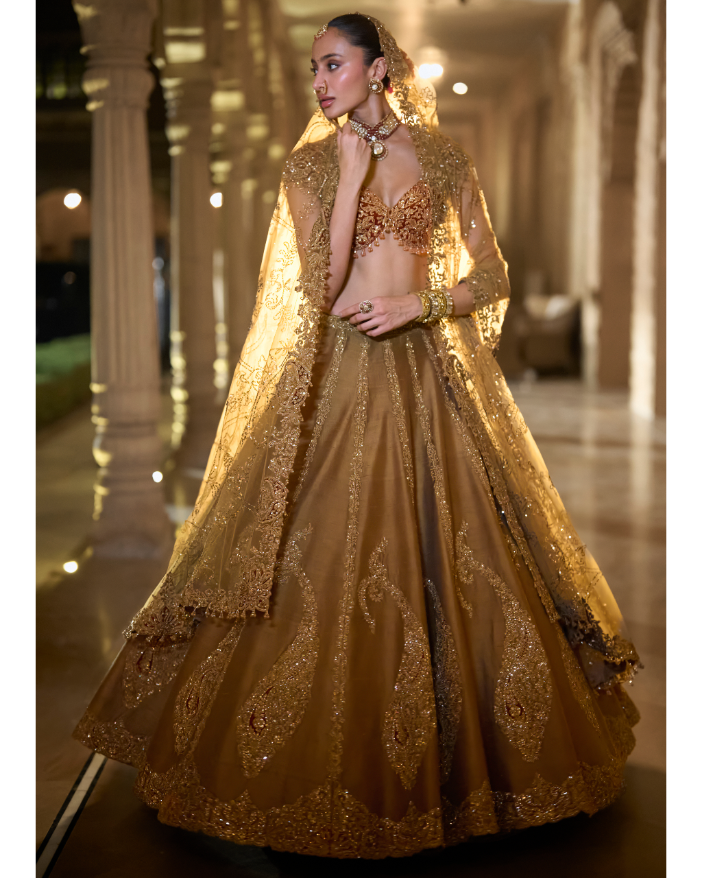 Gold Paisely Lehenga Set