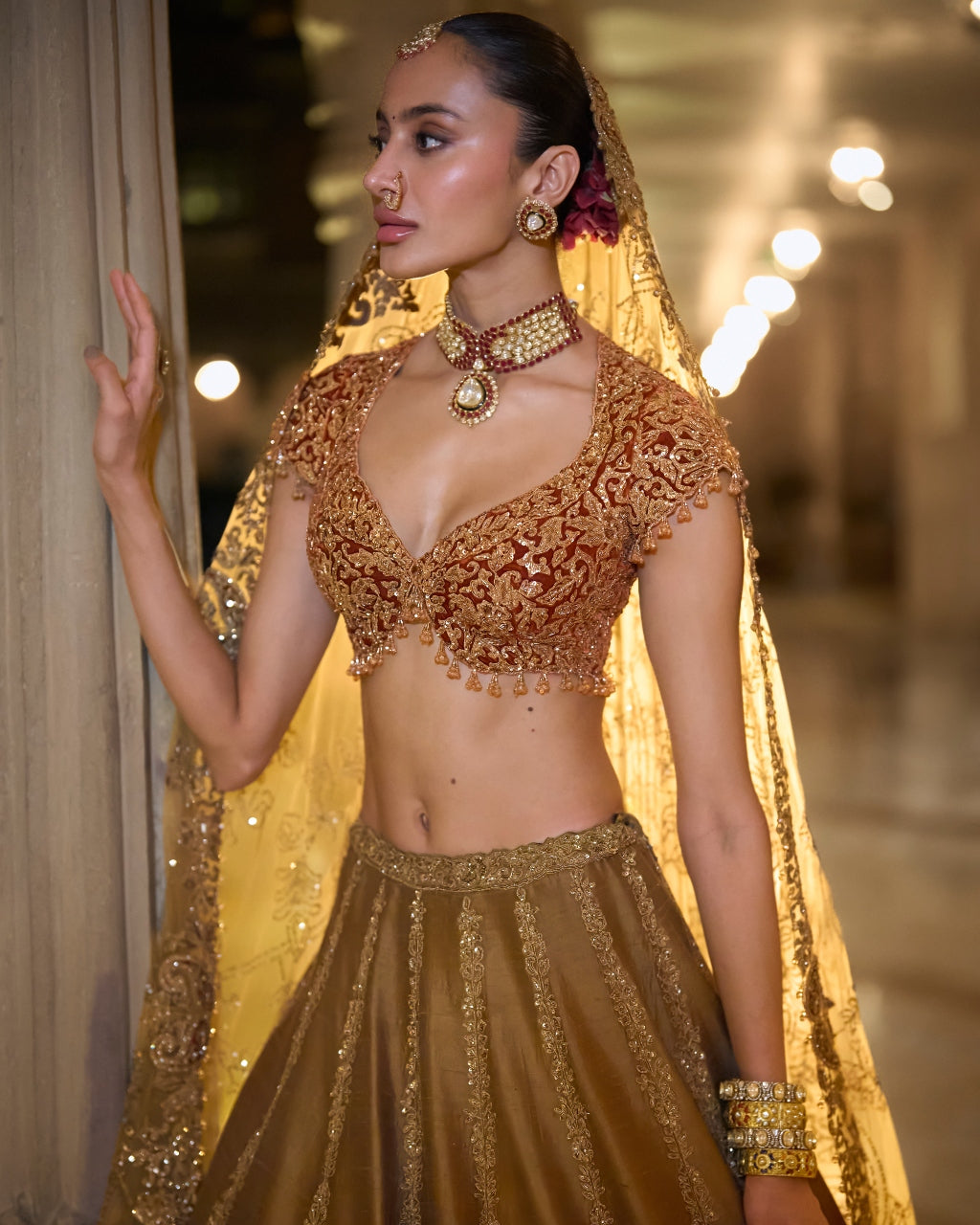Gold Paisely Lehenga Set