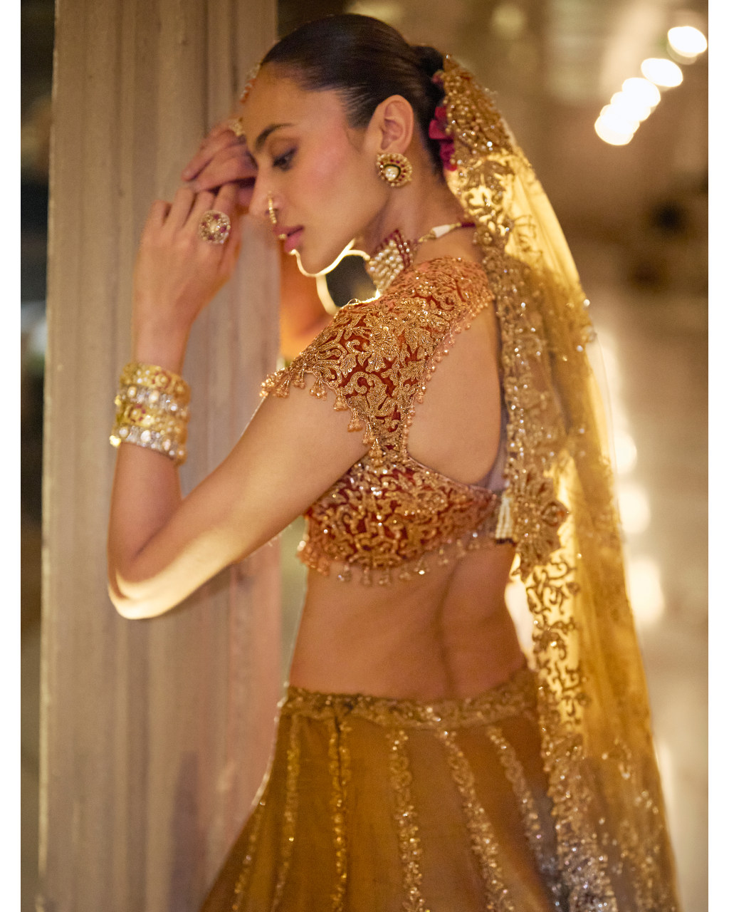 Gold Paisely Lehenga Set