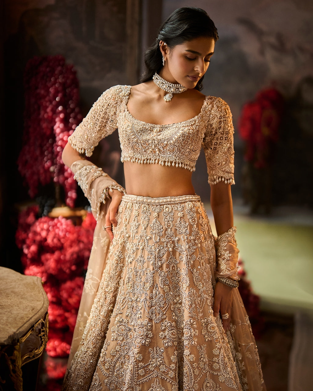 Nude Pearl Lehenga Set