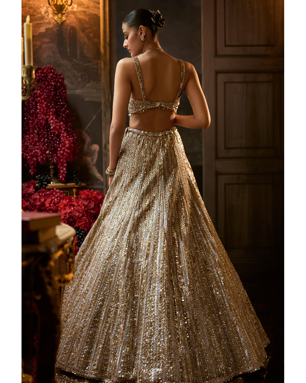 Gold Silver Lehenga Set