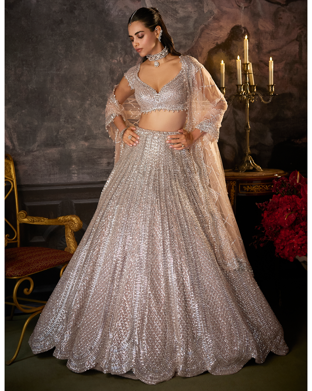 Dusty Mauve Lehenga Set