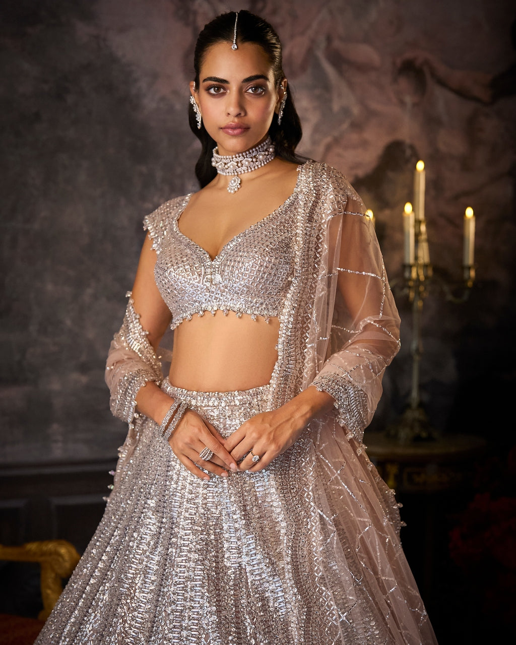 Dusty Mauve Lehenga Set