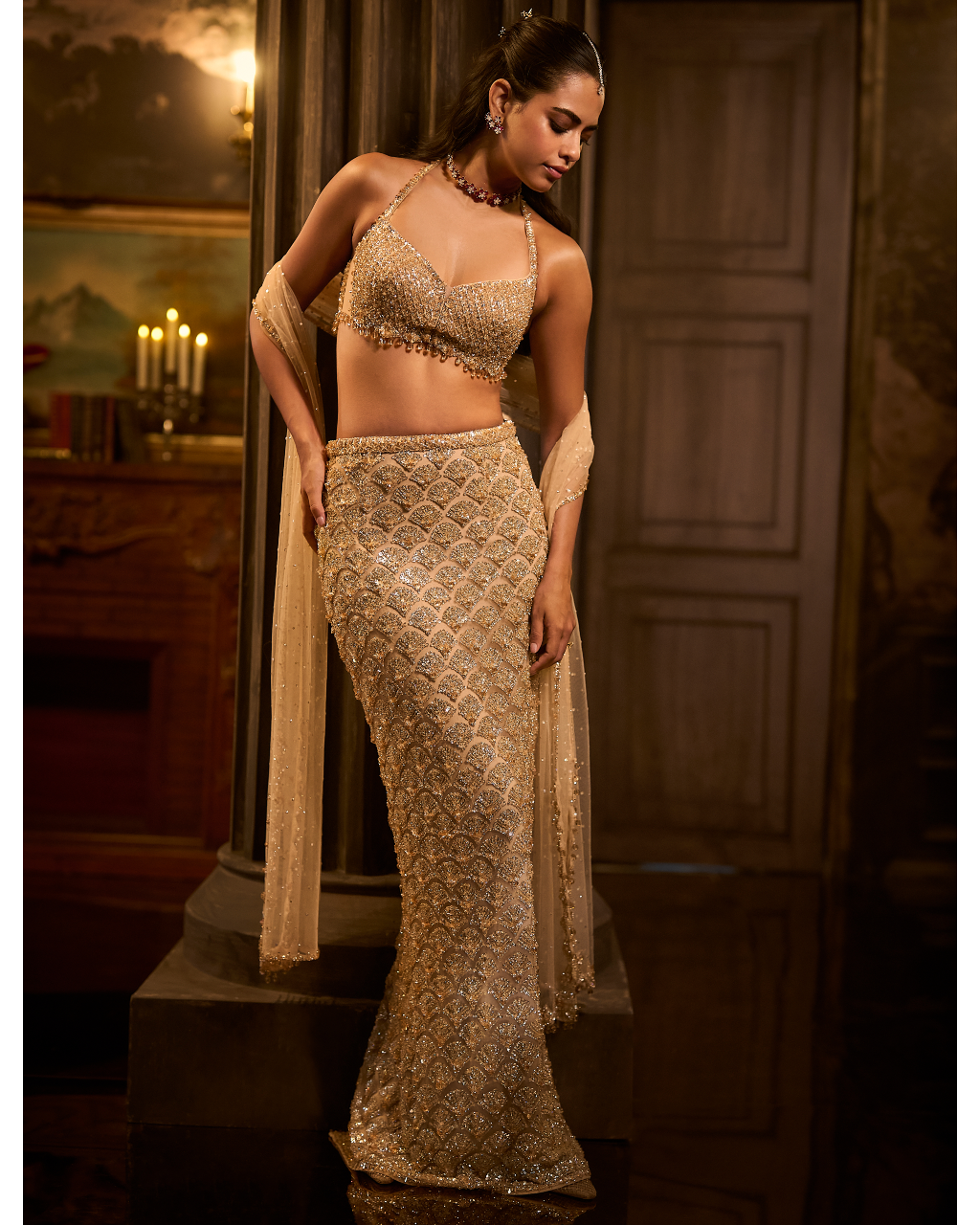 Light Gold Skirt Set