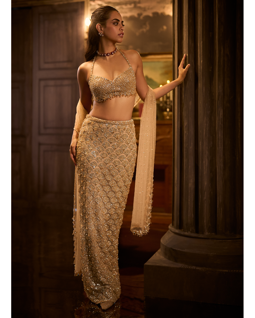 Light Gold Skirt Set