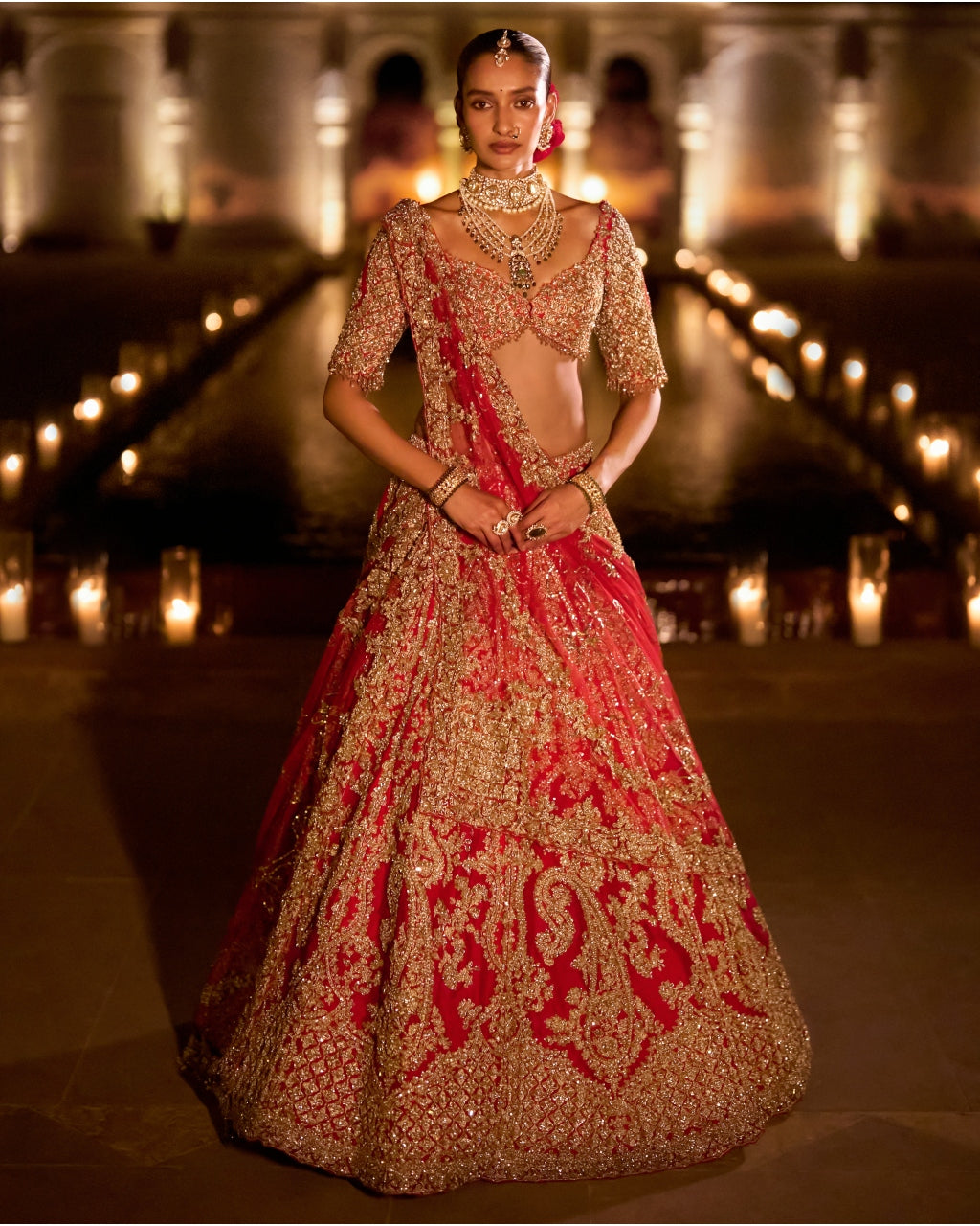 Red Zardosi Lehenga Set