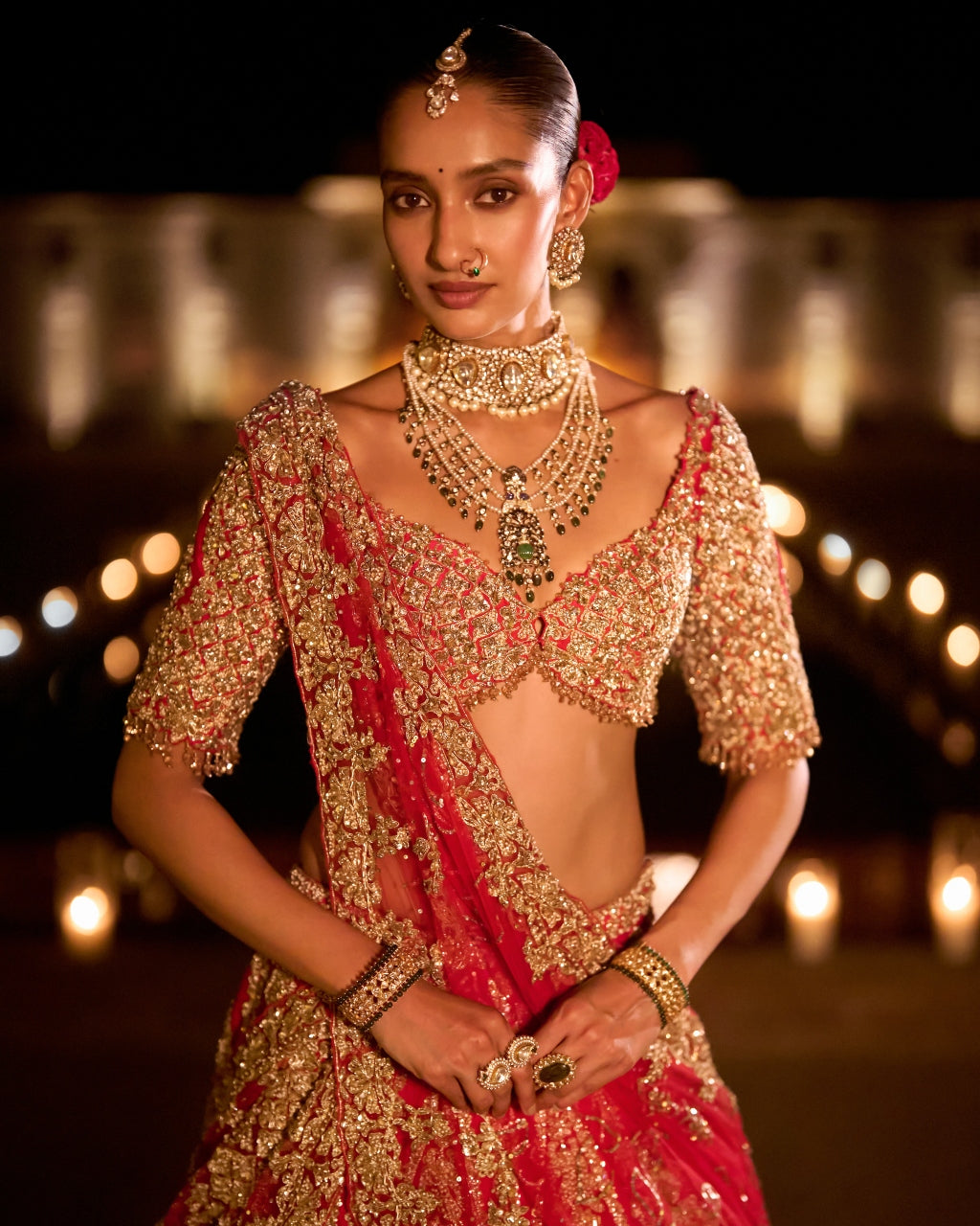 Red Zardosi Lehenga Set