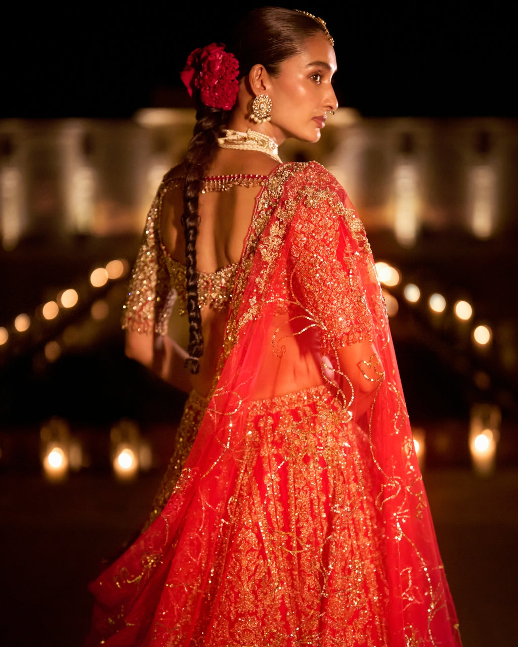 Red Zardosi Lehenga Set