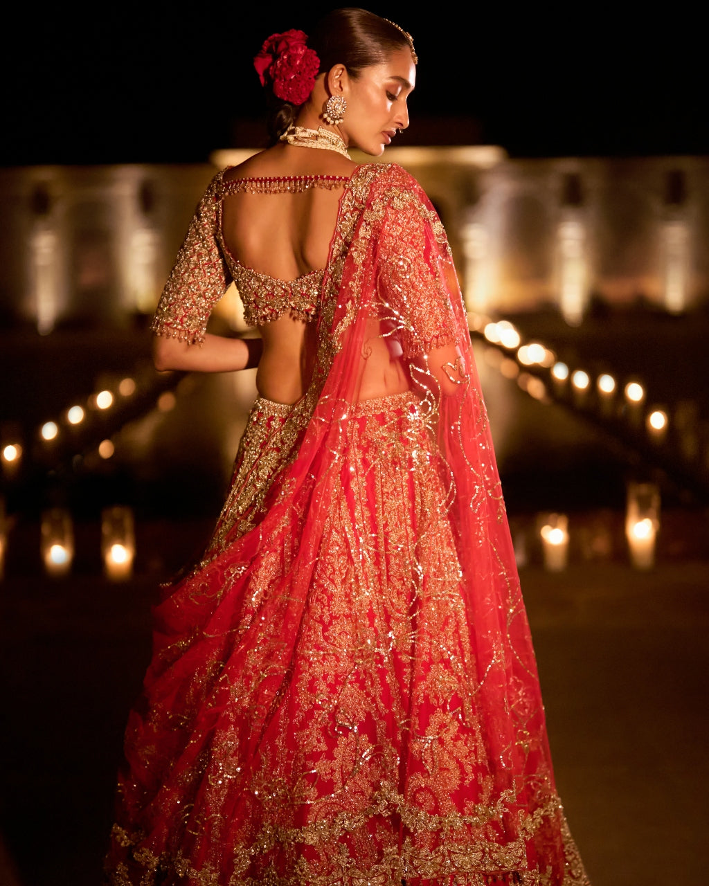 Red Zardosi Lehenga Set