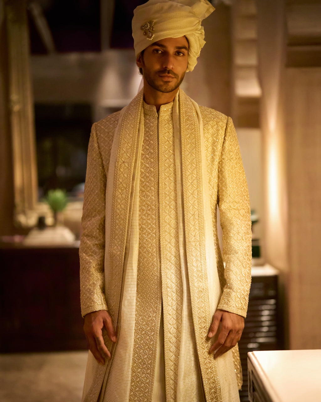 Champagne Gold Sherwani Set