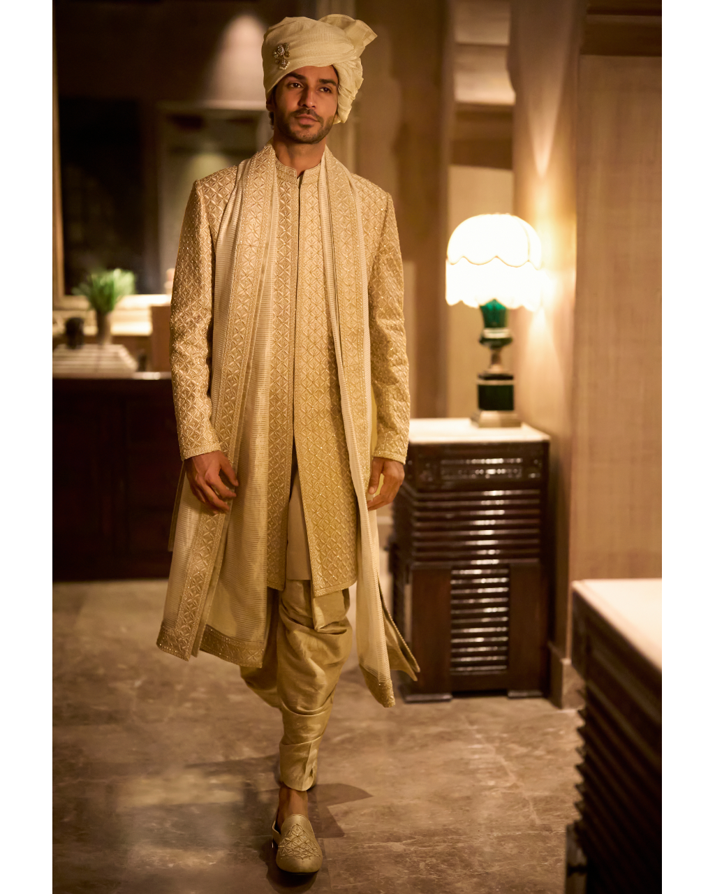 Champagne Gold Sherwani Set