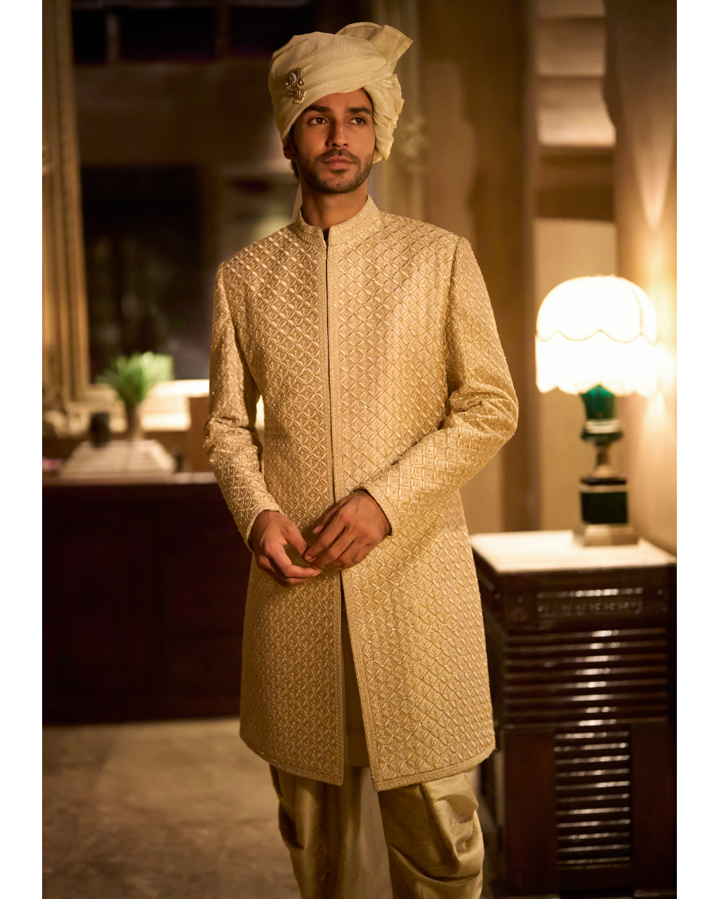 Champagne Gold Sherwani Set