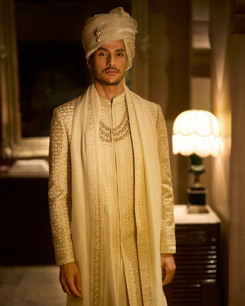 Ivory Nude Sherwani Set