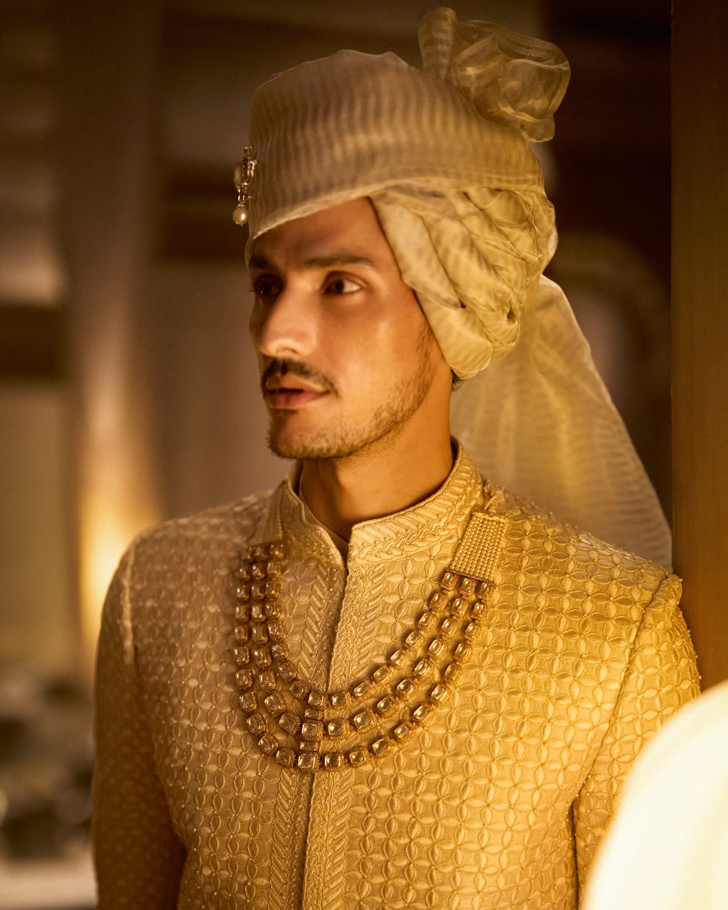 Ivory Nude Sherwani Set