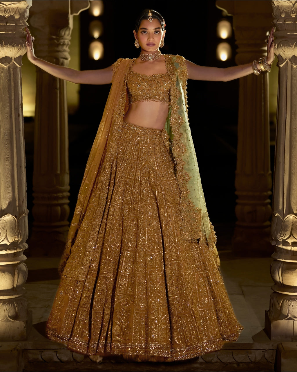 Antique Gold Lehenga Set