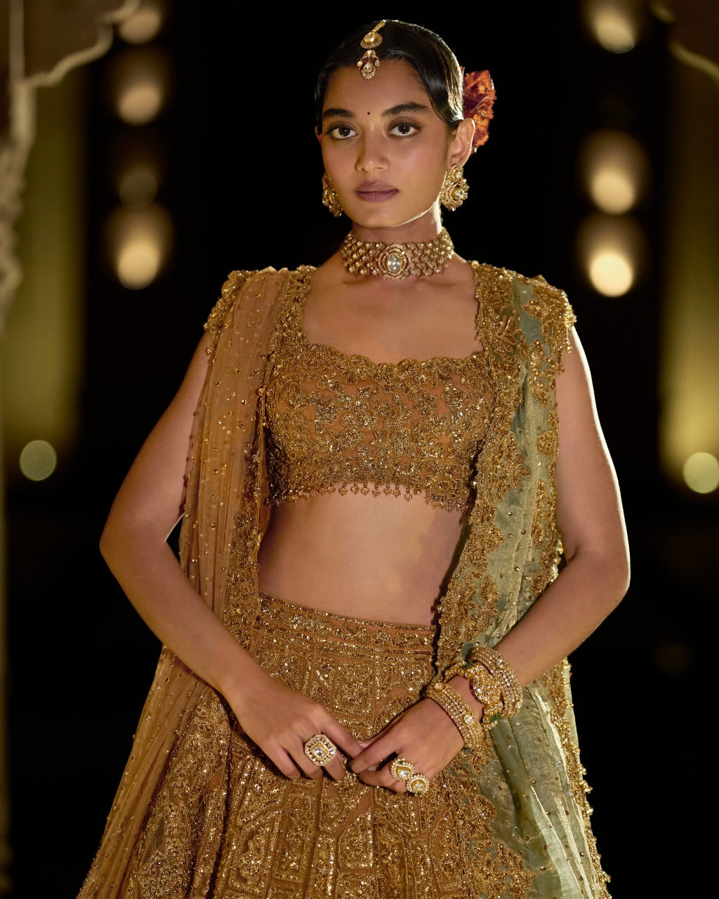 Antique Gold Lehenga Set