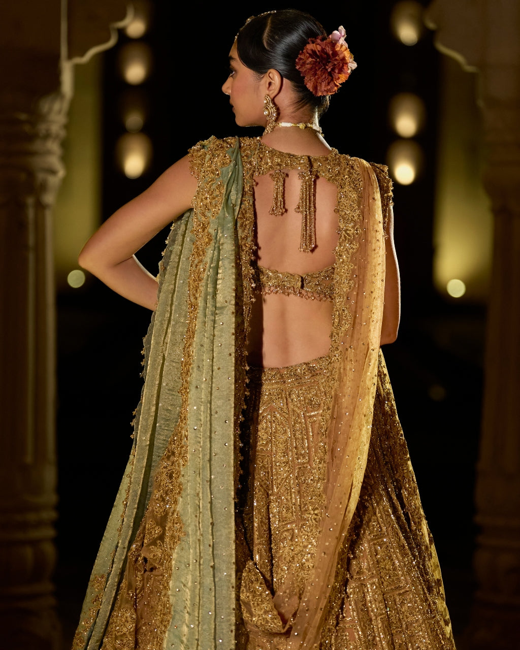 Antique Gold Lehenga Set