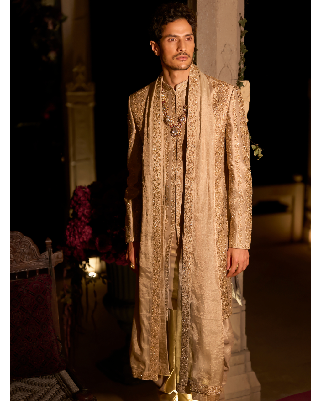 Champagne Gold Sherwani Set