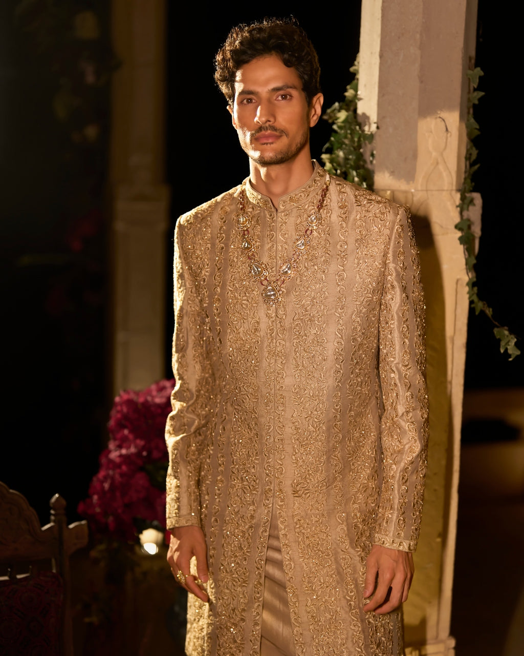 Champagne Gold Sherwani Set