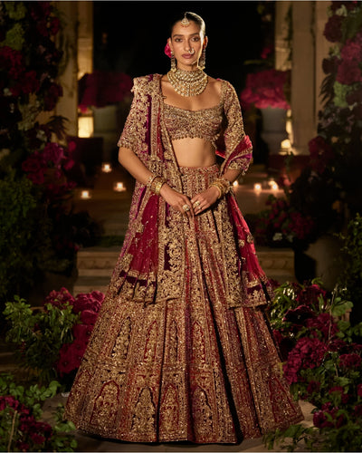 Plum & Maroon Zardosi Lehenga Set