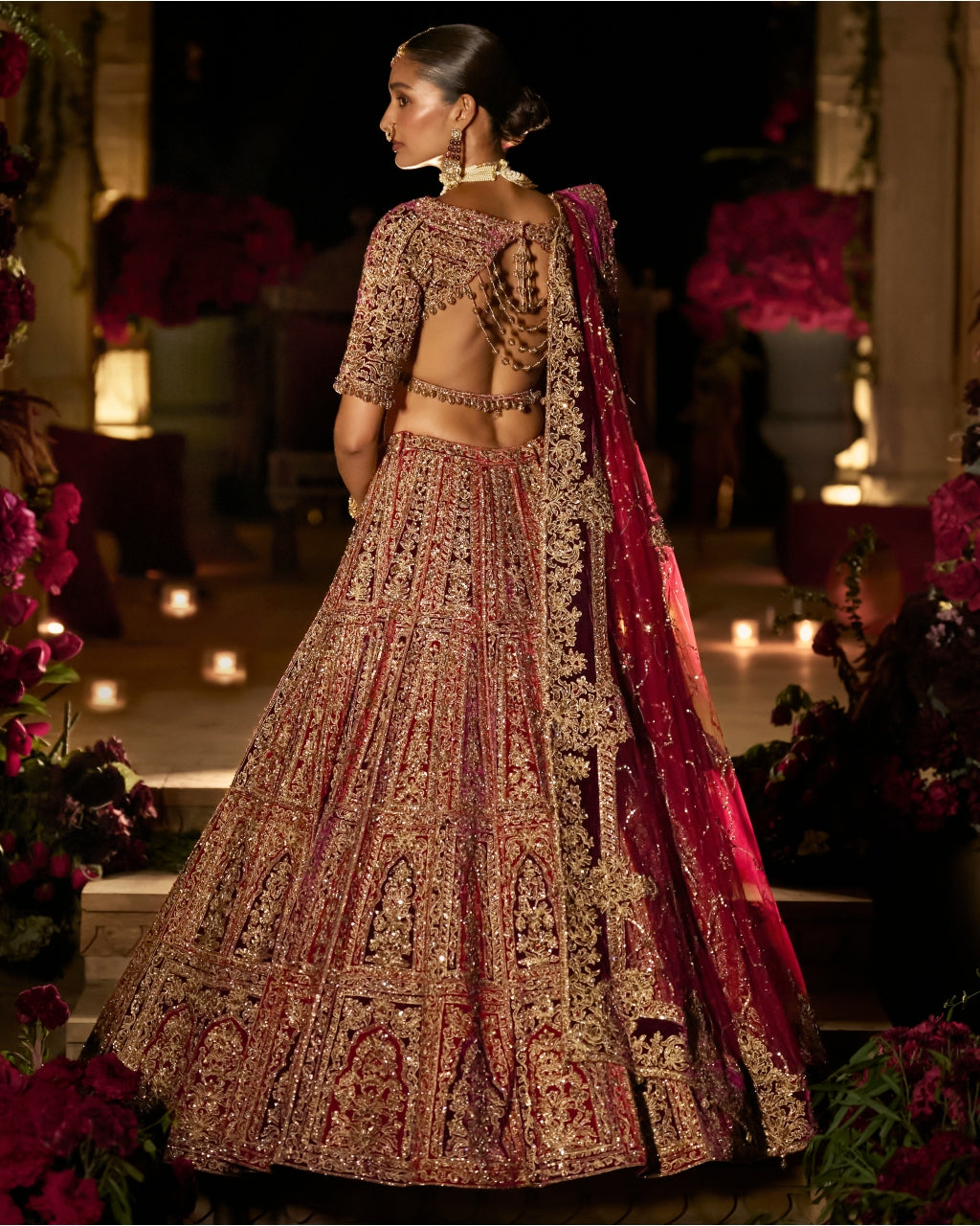 Plum & Maroon Zardosi Lehenga Set