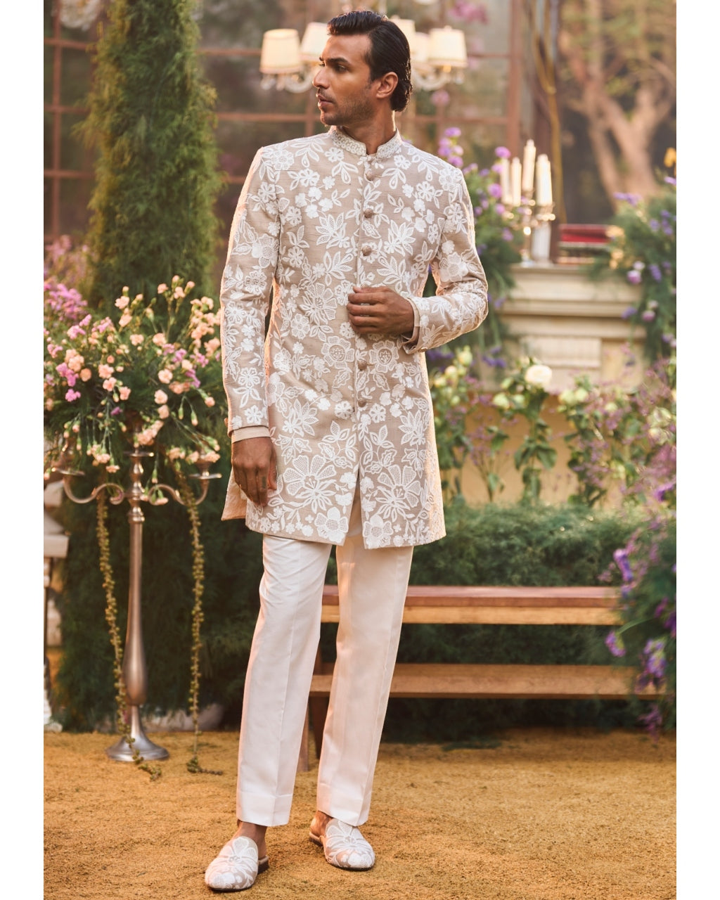 Nude Dori Sherwani Set