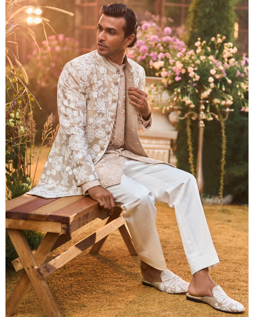 Nude Dori Sherwani Set