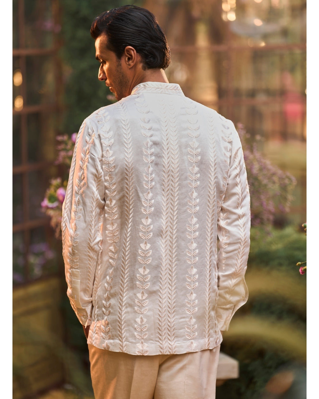 Powder Nude Bandhgala Set