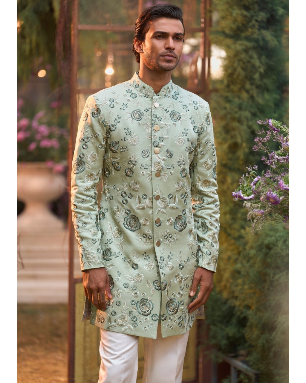 Russian Emerald Sherwani Set