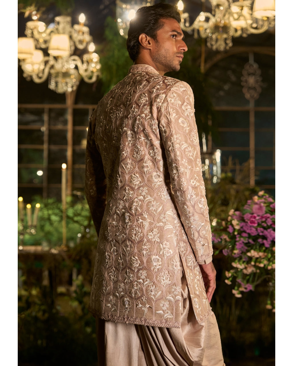 Rosé Champagne Sherwani Set