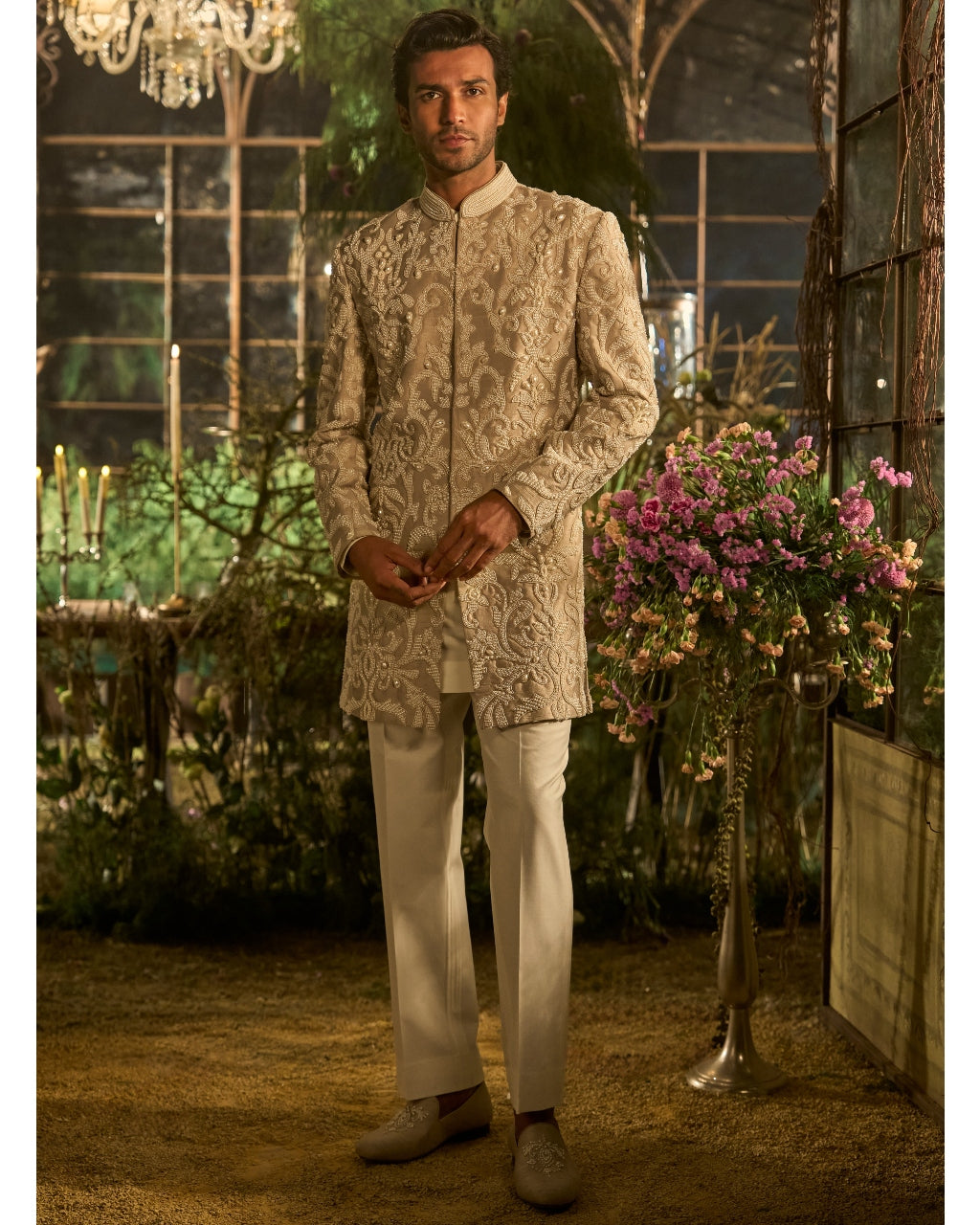 Champagne Pearl Sherwani Set