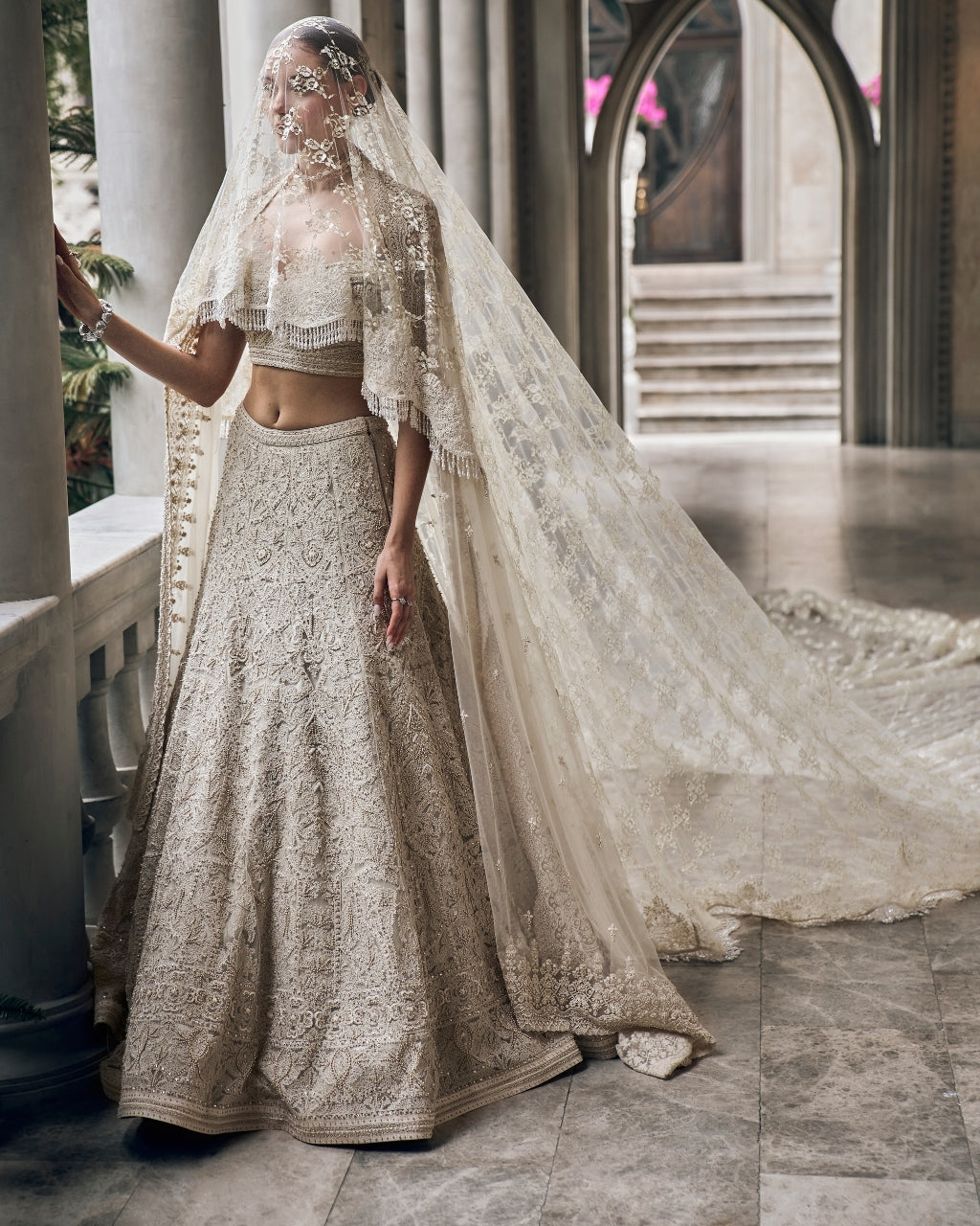 Pebble White Lehenga Set