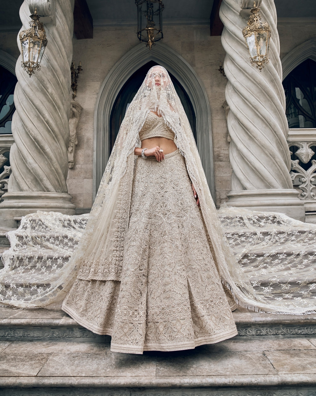 Pebble White Lehenga Set