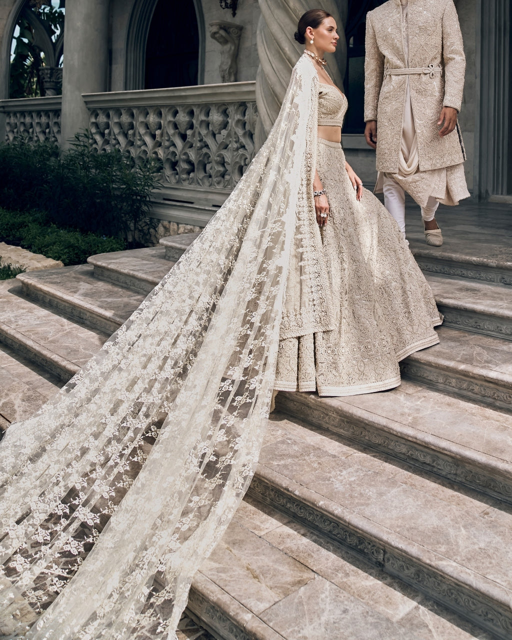 Pebble White Lehenga Set