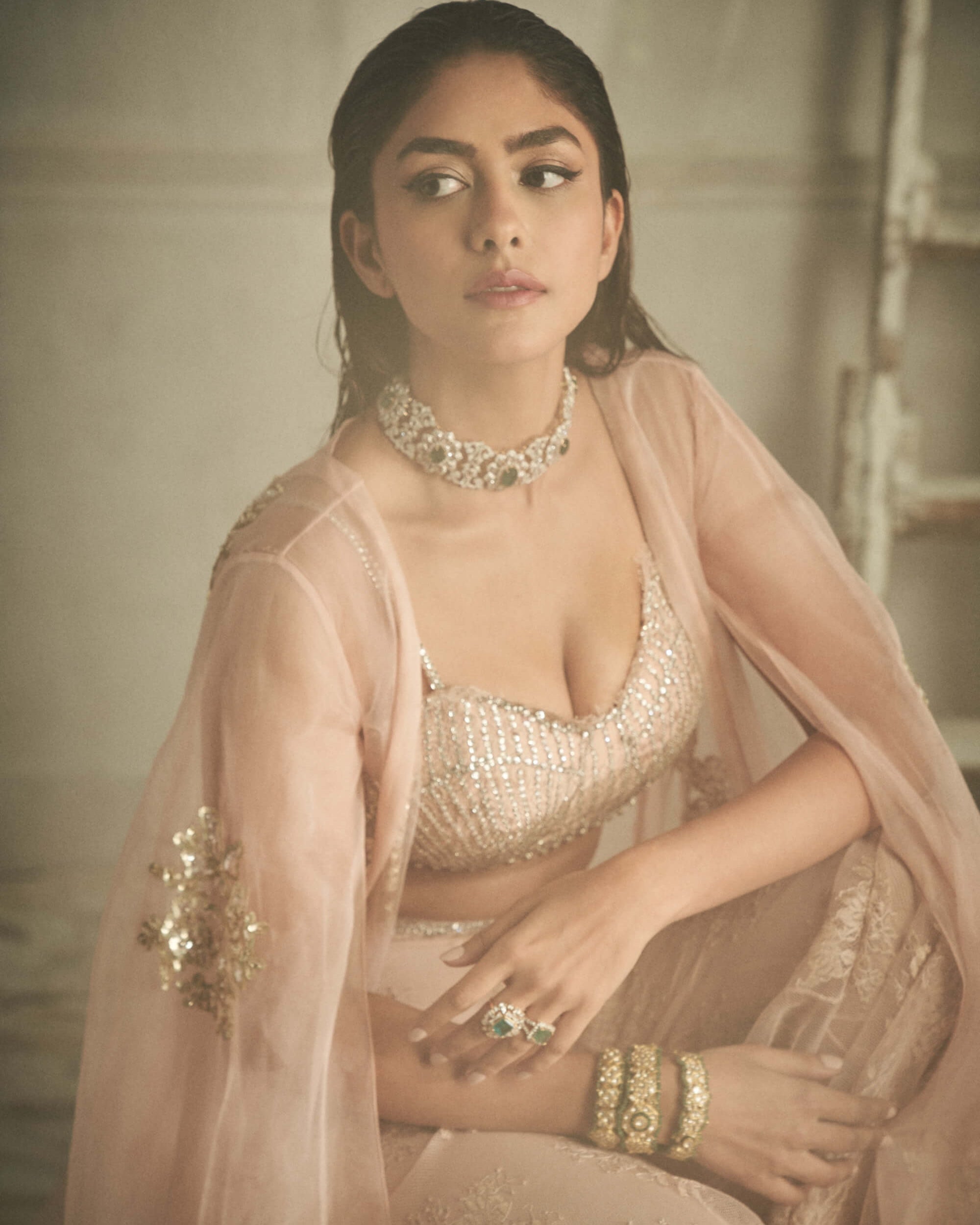 Pink Cape And Pant Set