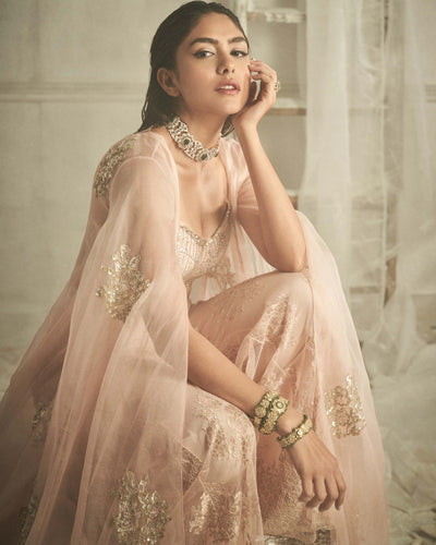 Pink Cape And Pant Set