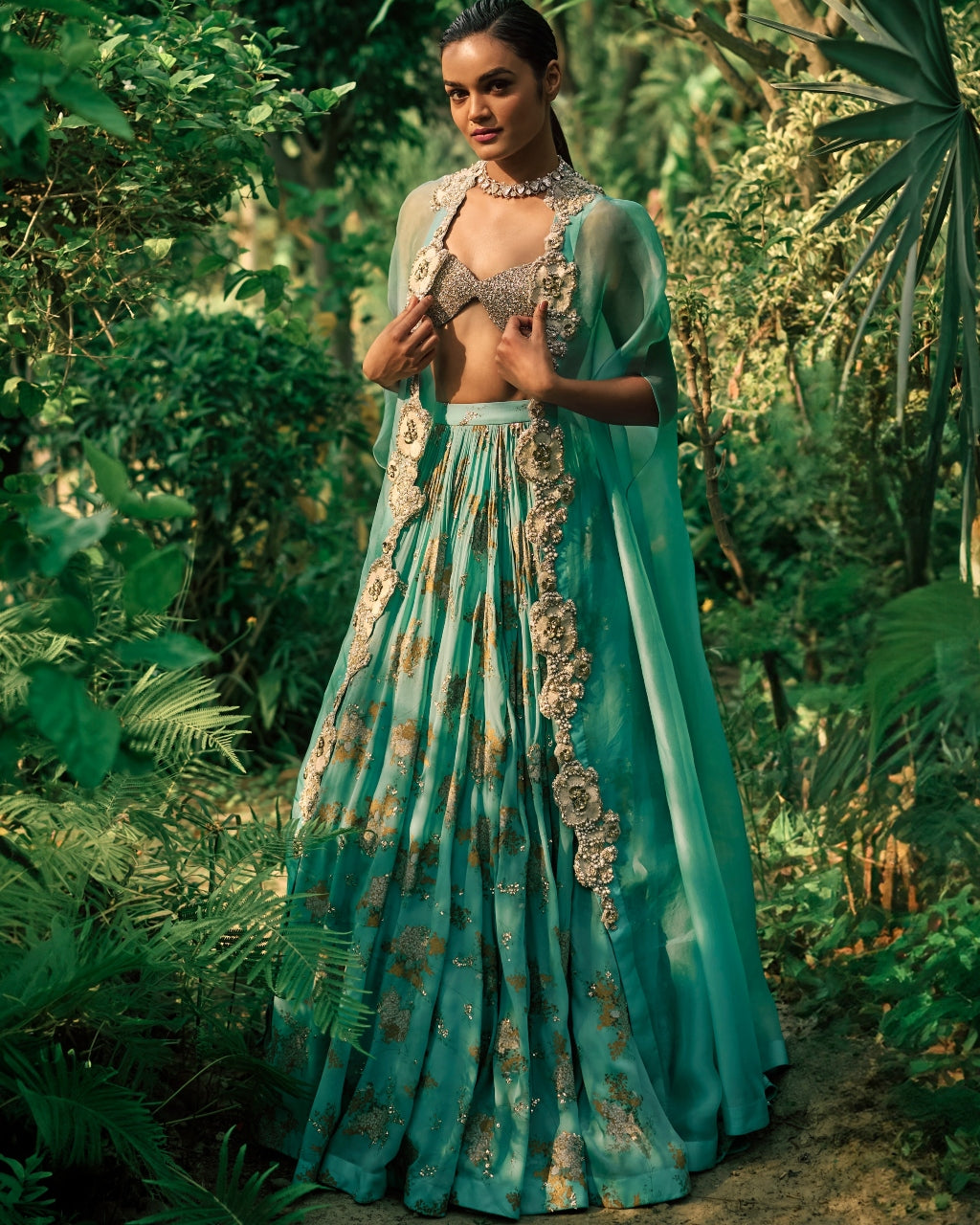 Coral Blue Sylvia Lehenga Set